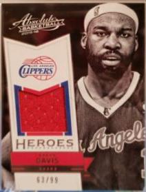 Baron Davis #28 Basketball Cards 2015 Panini Absolute Heroes Materials
