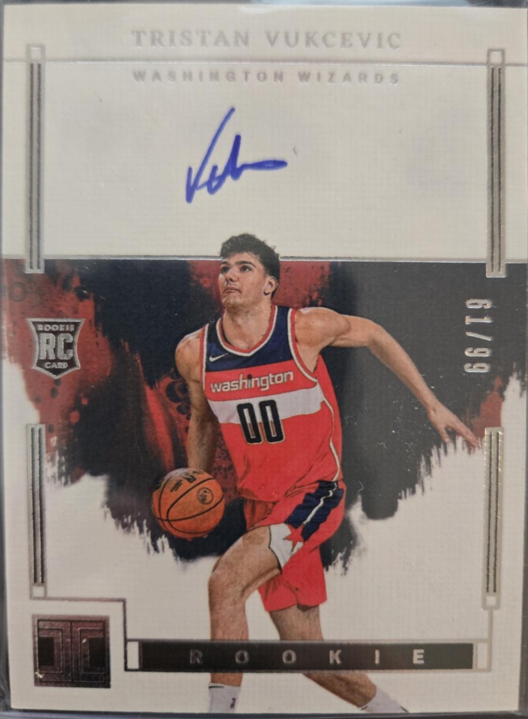 Tristan Vukcevic #IRS-VUK Basketball Cards 2023 Panini Impeccable Rookie Signature