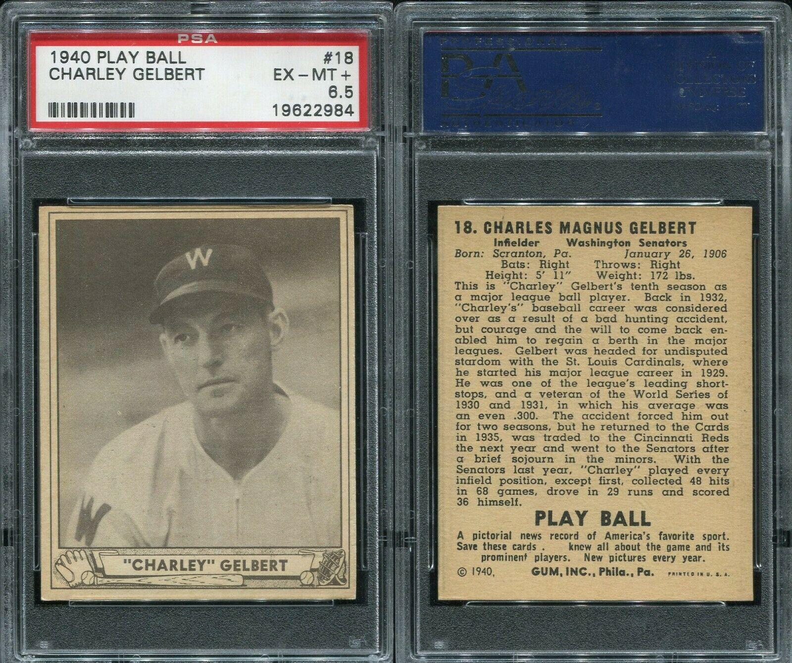Charley Gelbert #18 Baseball Cards 1940 Play Ball