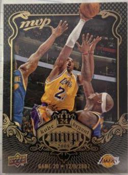 Bryant #KB-20 Basketball Cards 2008 Upper Deck MVP Kobe