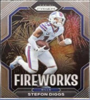 Stefon Diggs #F-13 Football Cards 2022 Panini Prizm Fireworks