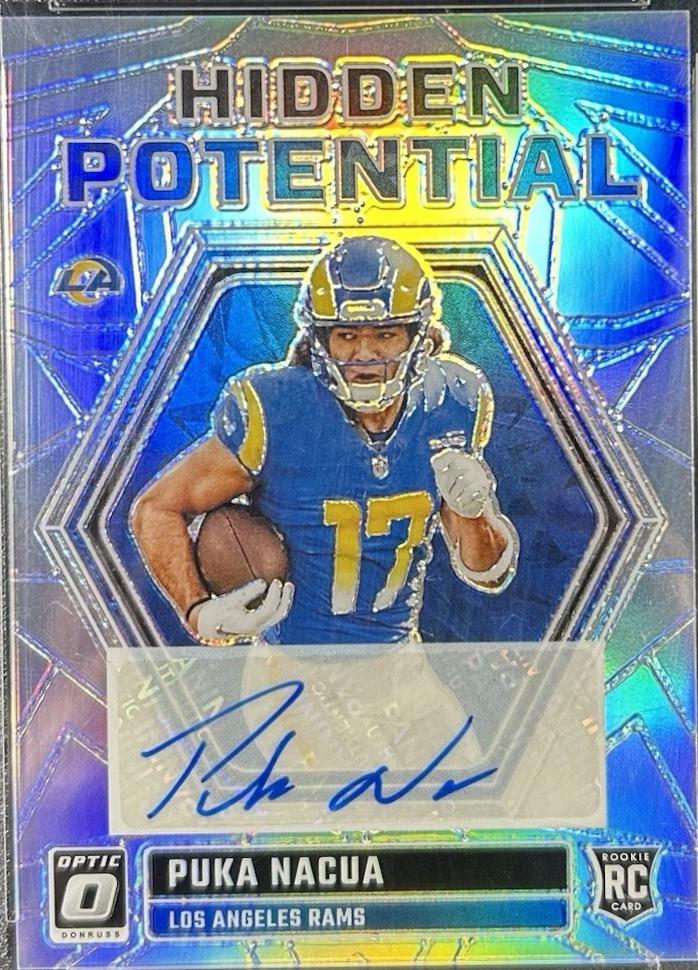 Puka Nacua #10 2023 Panini Donruss Optic Hidden Potential Autograph Football