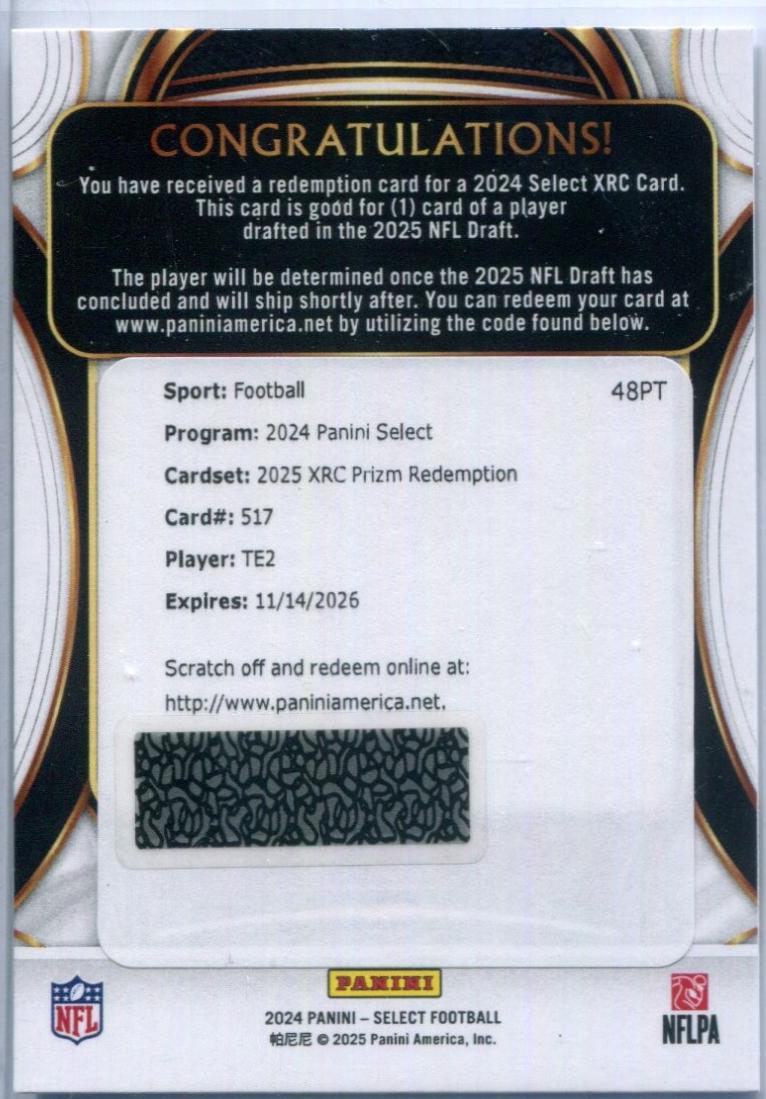 2024 Panini Select Tyler Warren [Black Prizm] #517 card