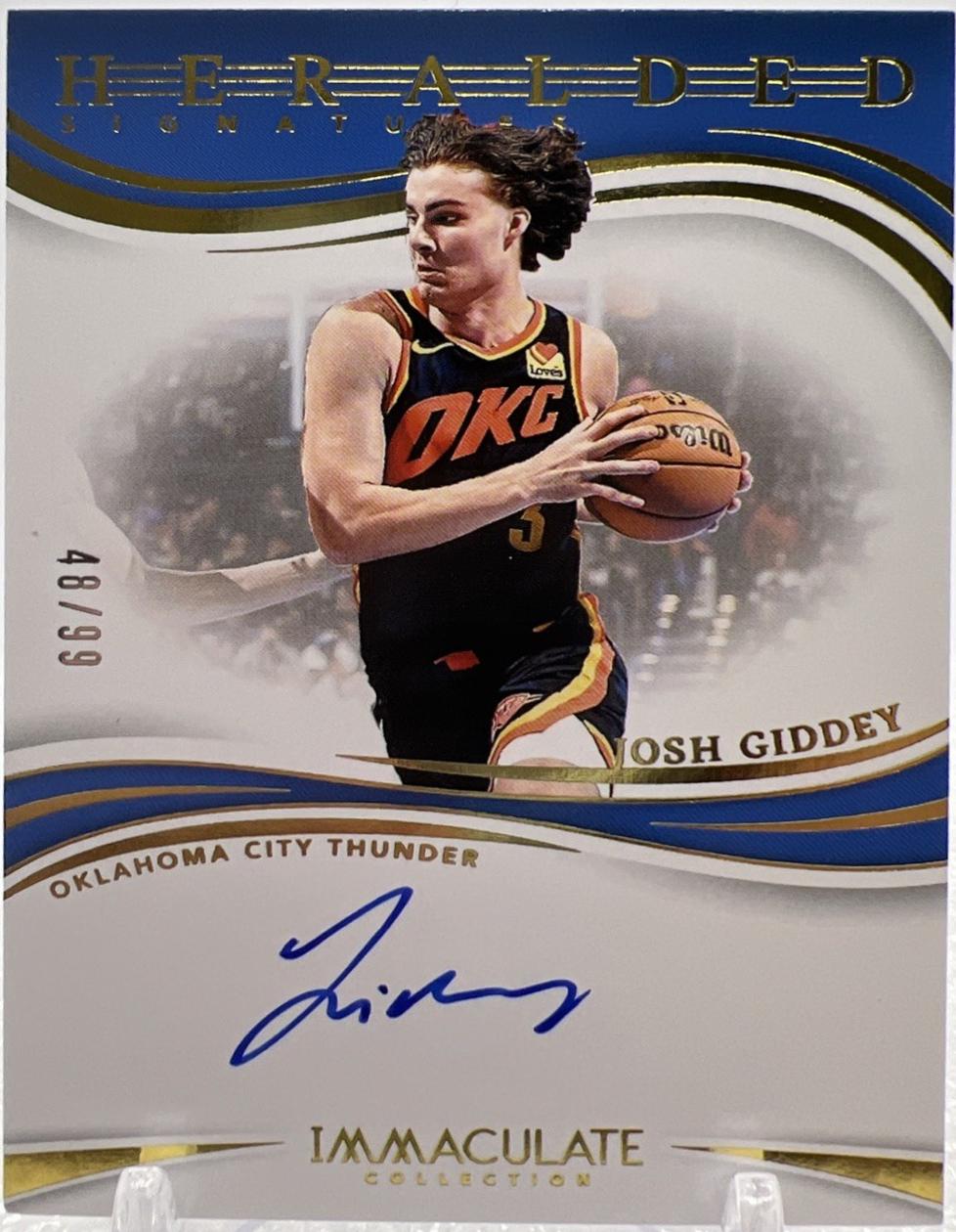 Josh Giddey #40 Basketball Cards 2023 Panini Immaculate Heralded Signatures