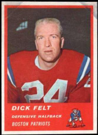 Dick Felt #8 Football Cards 1963 Fleer