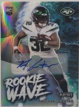Michael Carter #RW-MCA Football Cards 2021 Panini Playoff Rookie Wave