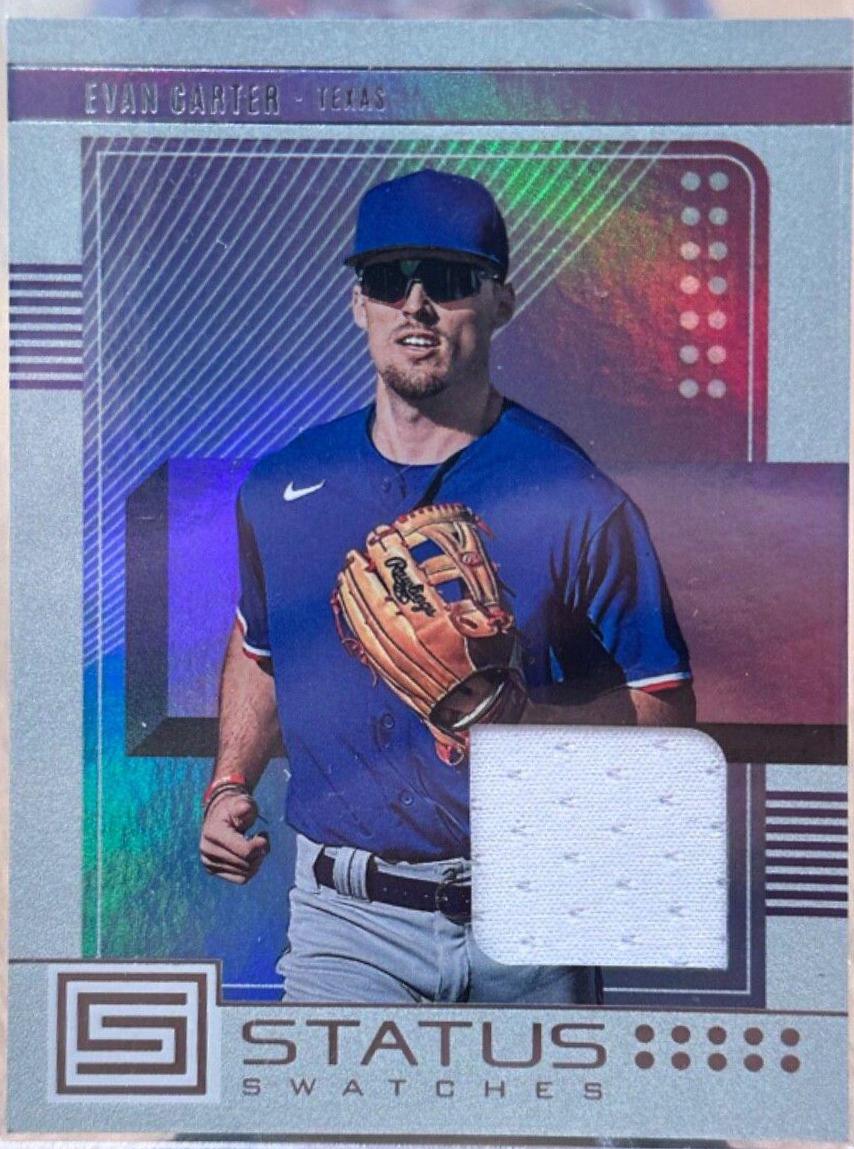 Evan Carter #SS-EC Baseball Cards 2023 Panini Chronicles Status Swatches