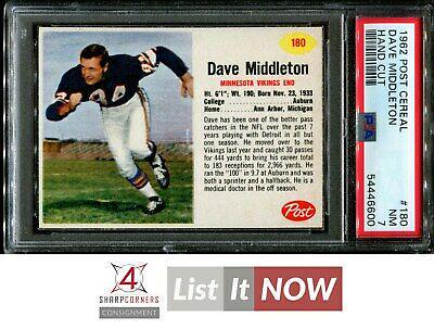 Dave Middleton #180 1962 Post Cereal Football