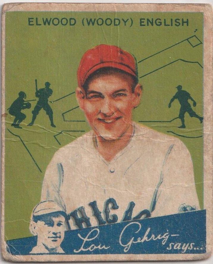 Elwood English #50 Baseball Cards 1934 World Wide Gum