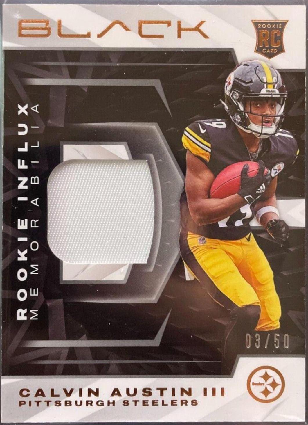 Calvin Austin III #RIM-CAU Football Cards 2022 Panini Black Rookie Influx Memorabilia