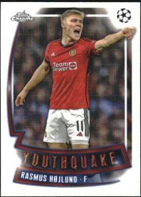 Rasmus Hojlund #YQ-20 Soccer Cards 2023 Topps Chrome UEFA Club Youthquake