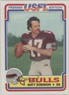 Matt Robinson #44 Football Cards 1984 Topps USFL