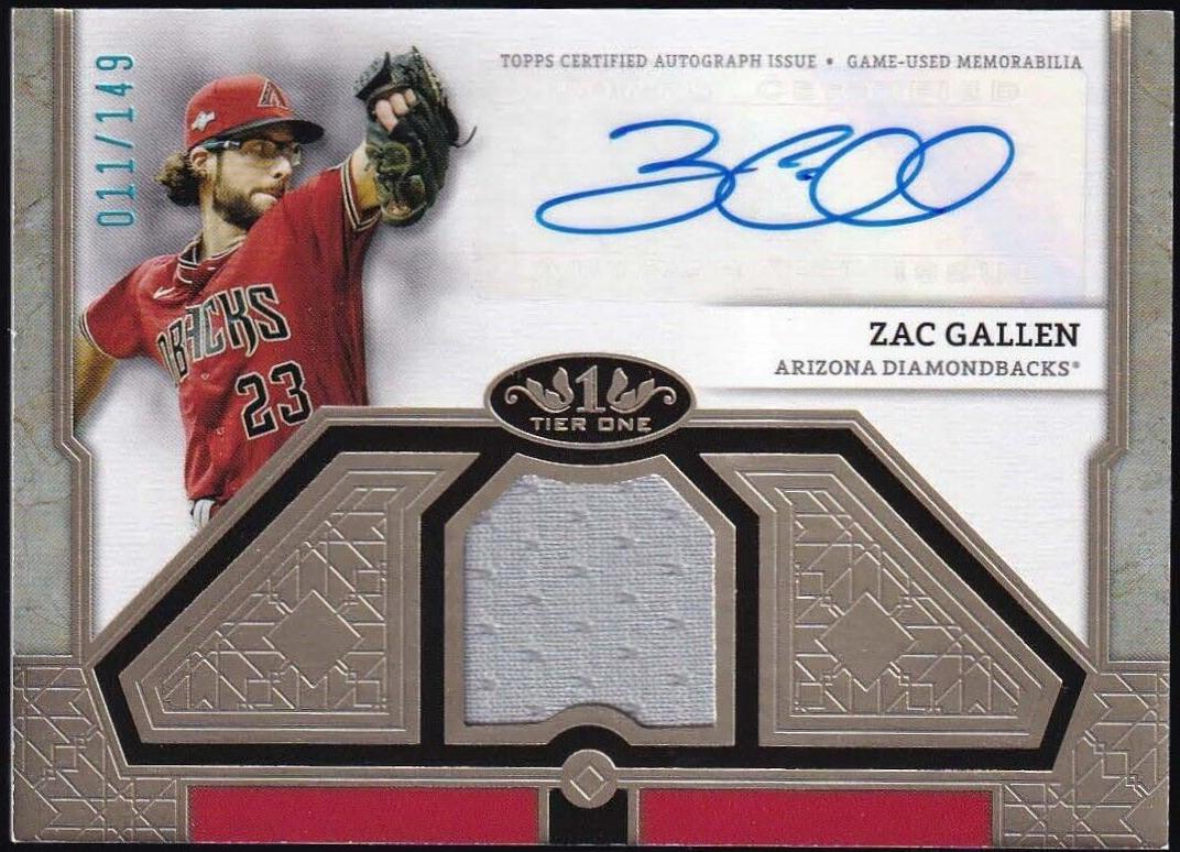 Zac Gallen #T1AR-ZG 2024 Topps Tier One Baseball Autographed Relics