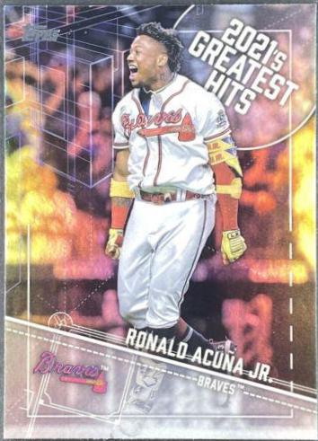 Ronald Acuna Jr #21GH-11 Baseball Cards 2022 Topps 2021’s Greatest Hits