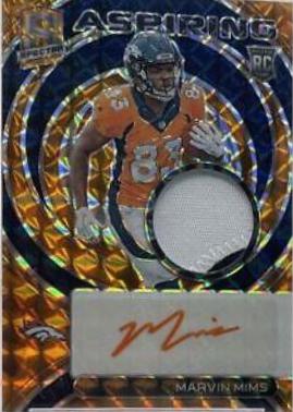 Marvin Mims #17 Football Cards 2023 Panini Spectra Rookie Autograph Neon Orange