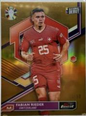 Fabian Rieder [Gold Refractor] #90 Soccer Cards 2023 Topps Finest Road to UEFA EURO Prices