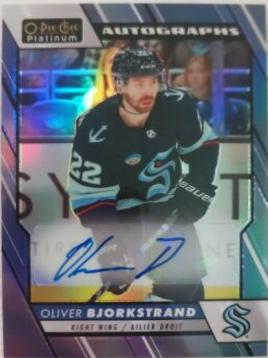 Oliver Bjorkstrand #BA-OB Hockey Cards 2023 O-Pee-Chee Platinum Blue Rainbow Autographs