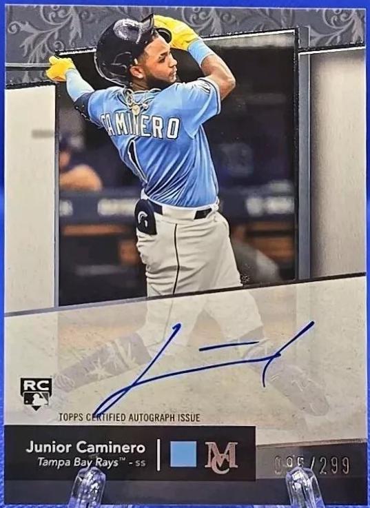 Junior Caminero #AA-JC Baseball Cards 2024 Topps Museum Collection Archival Autograph