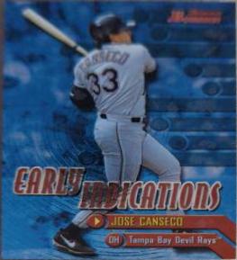 Jose Canseco #E10 Baseball Cards 2000 Bowman Early Indications