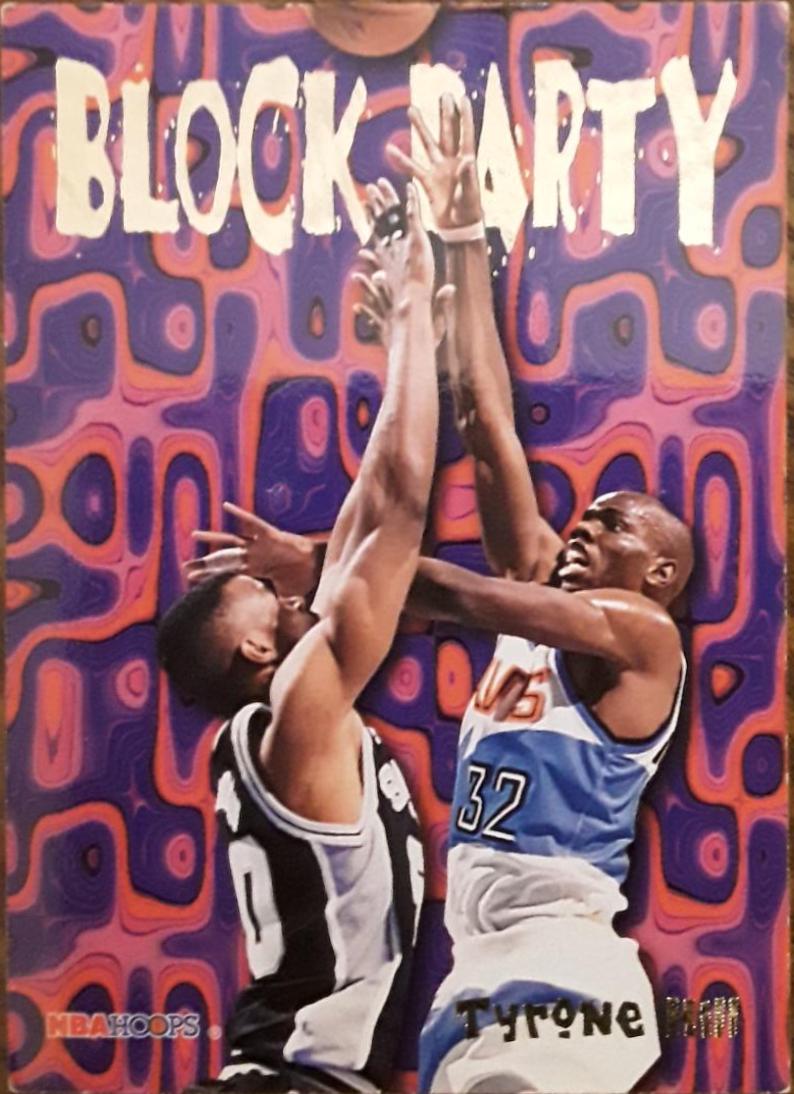 Tyrone Hill #17 Basketball Cards 1995 Hoops Block Party
