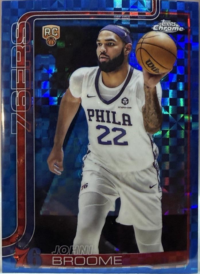 2025 Topps Chrome Johni Broome [Blue X-Fractor] #285 card