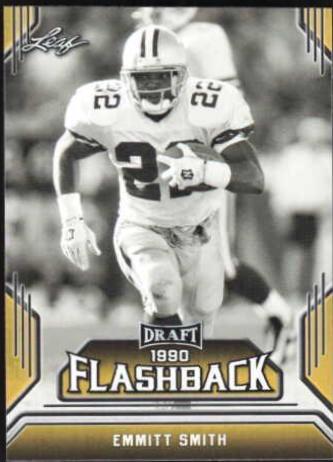 Emmitt Smith [Gold] #6 Football Cards 2019 Leaf Draft Flashback