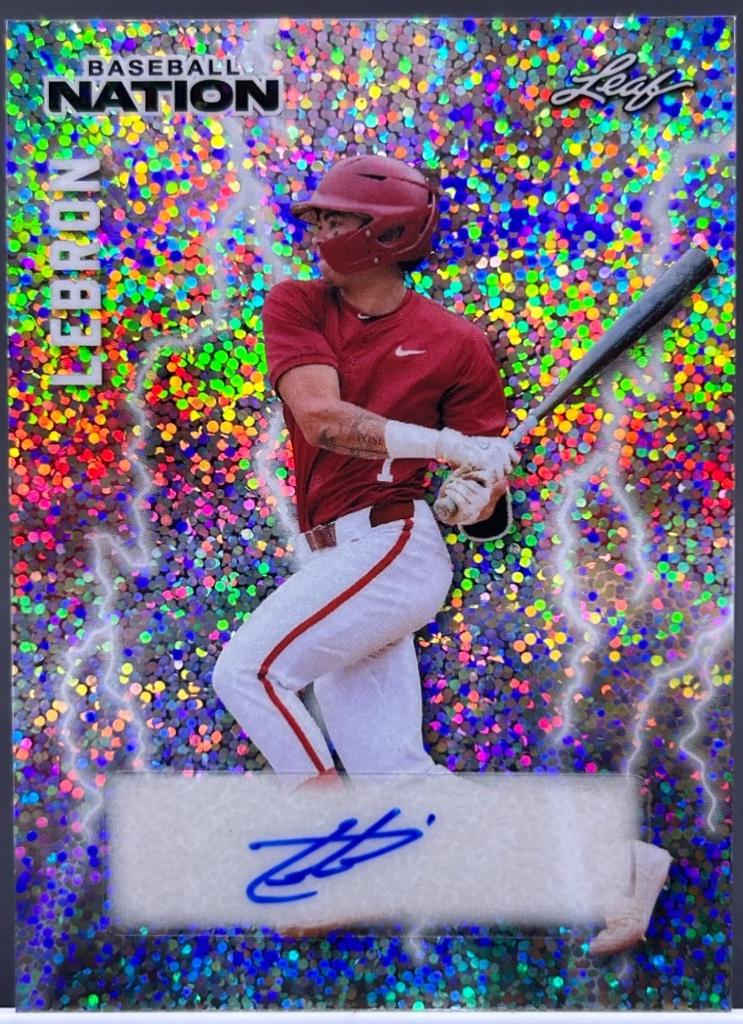 Justin Lebron #PA-JL1 2026 Leaf Baseball Nation Poster Autograph
