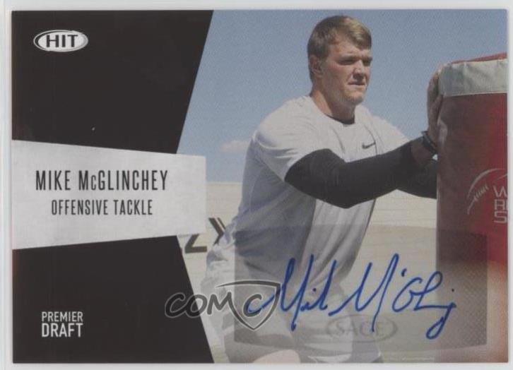 Mike McGlinchey #A-67 Football Cards 2018 Sage Hit Premier Draft Autographs