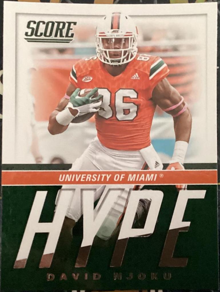 David Njoku #9 Football Cards 2017 Panini Score Hype