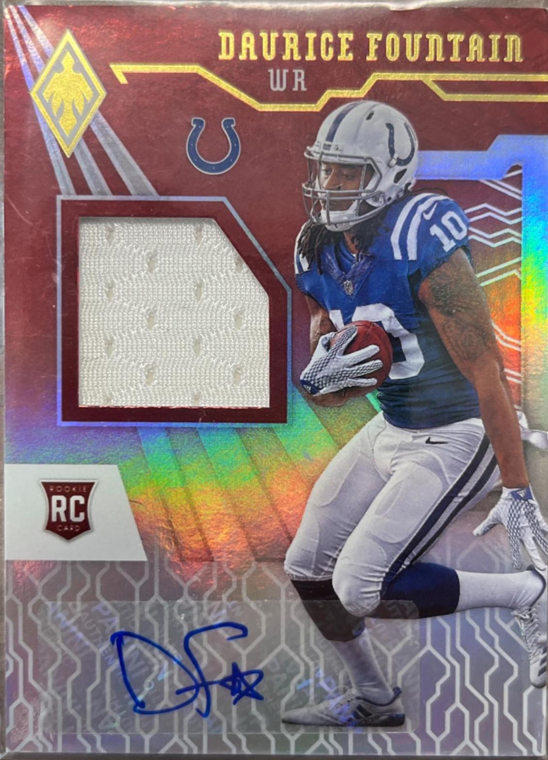 Daurice Fountain #RJA-DF Football Cards 2018 Panini Phoenix RPS Rookie Auto Jersey