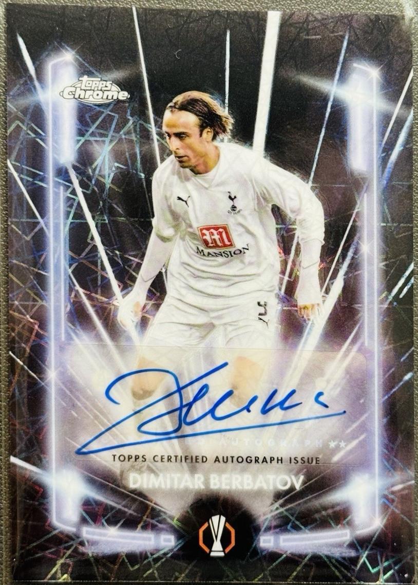 Dimitar Berbatov #BLA-DB Soccer Cards 2024 Topps Chrome UEFA Black Lazer Autograph