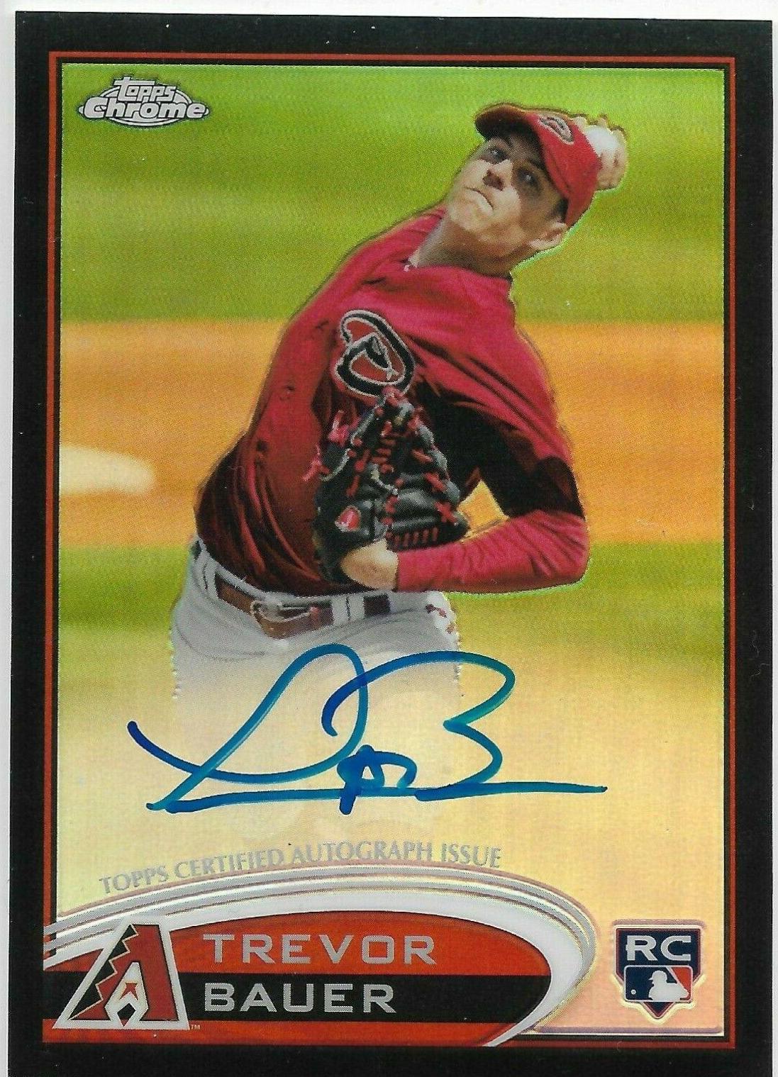 Trevor Bauer [Black Refractor Autograph] #TB