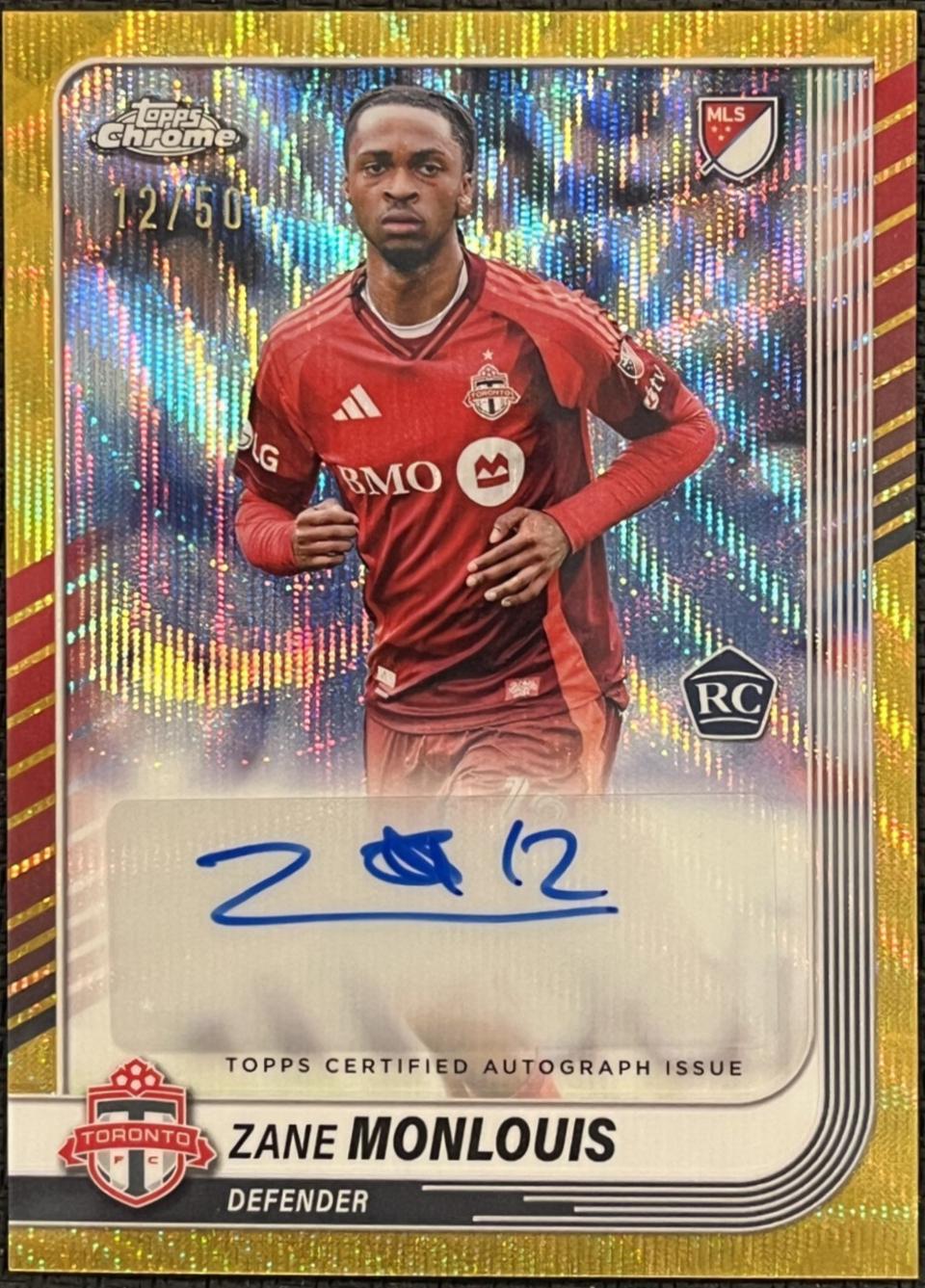 Zane Monlouis #CA-ZM 2025 Topps Chrome MLS Autograph