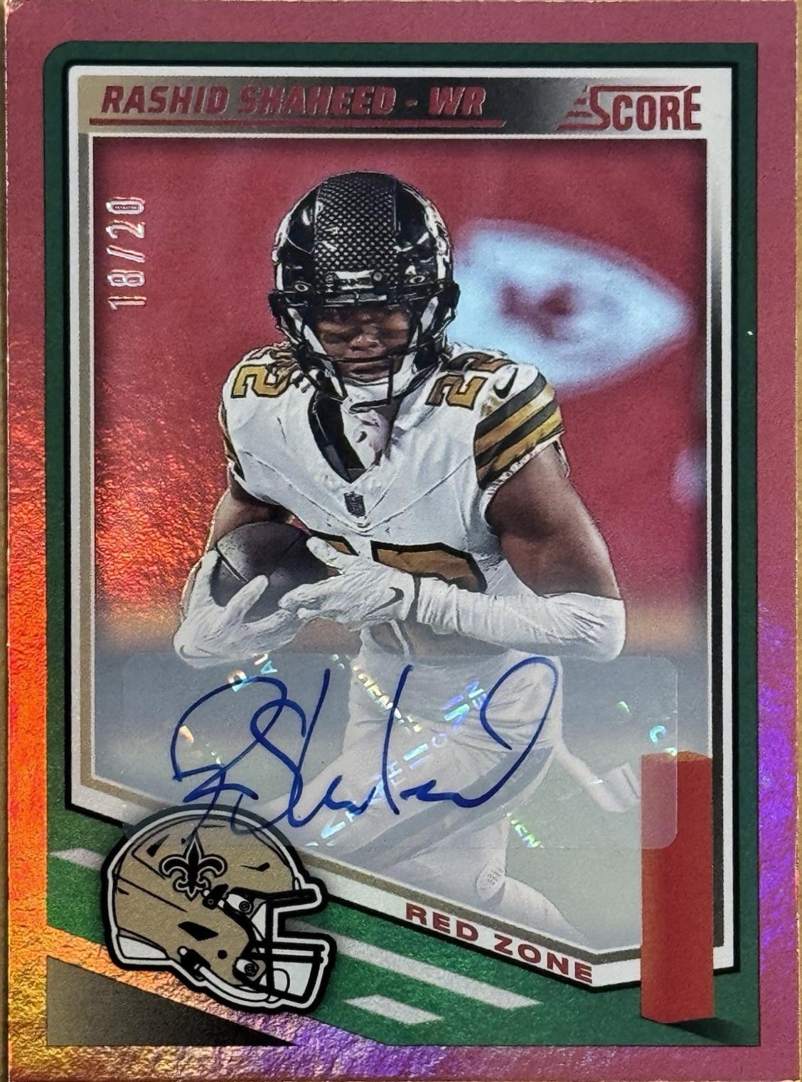 Rashid Shaheed [Signature Red Zone] #191 Prices | 2025 Panini Score ...