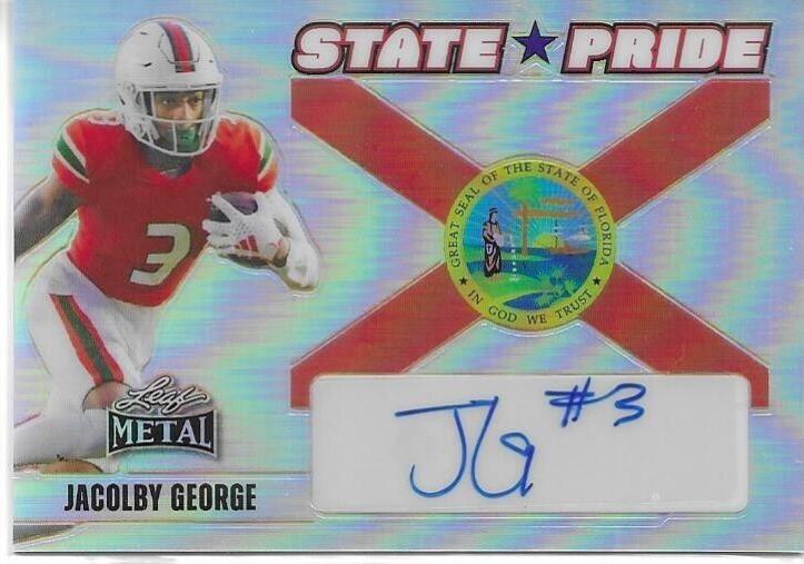 Jacolby George #SP-JG1 2024 Leaf Metal State Pride Autograph Football
