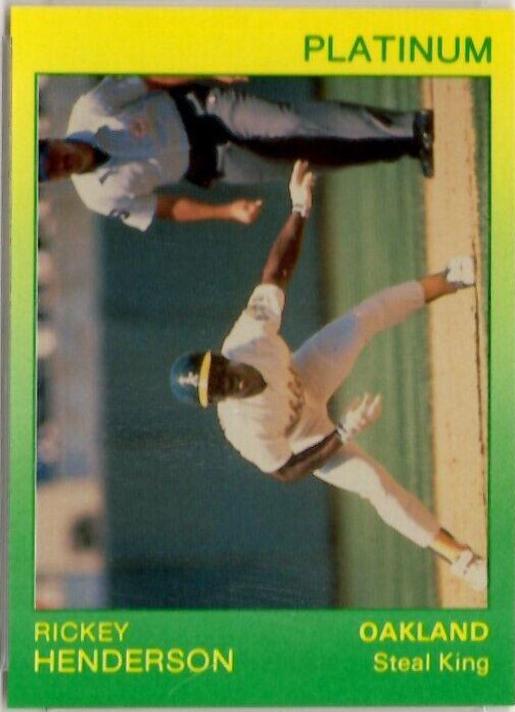 Rickey Henderson #54 Baseball Cards 1991 Star Platinum Edition