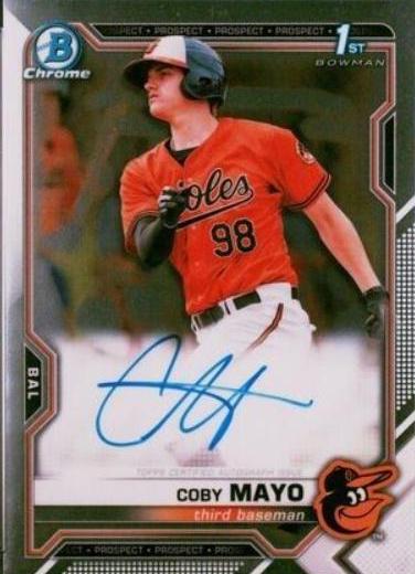 Coby Mayo #CPA-CMA Baseball Cards 2021 Bowman Chrome Prospect Autographs
