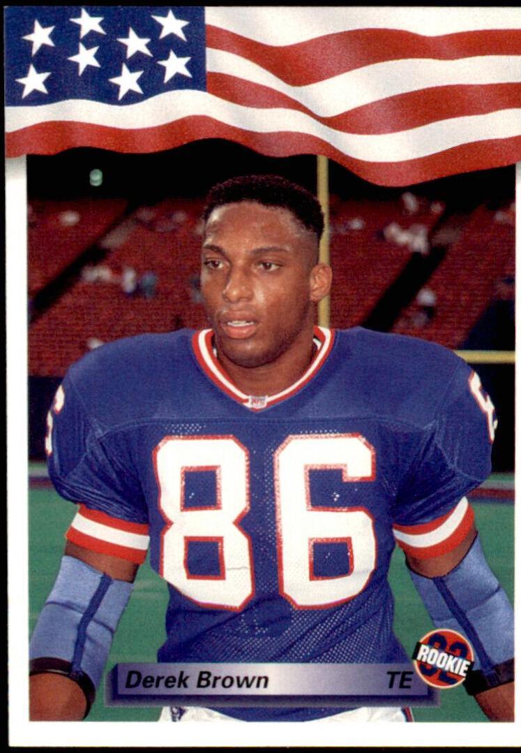 Derek Brown #14 Football Cards 1992 All World