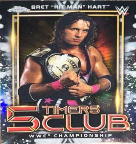 Bret 'Hit Man' Hart #5T-2 Wrestling Cards 2021 Topps Chrome WWE 5 Timers Club