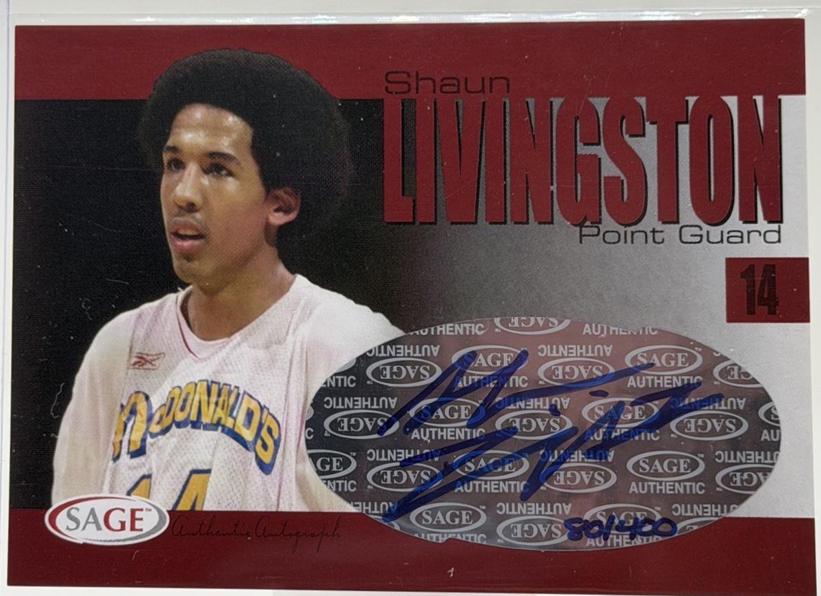 Shaun Livingston #A19 2004 Sage Autograph Basketball