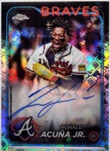 Ronald Acu?a #RCA-RA Baseball Cards 2024 Topps Chrome Logofractor MLB Refractor Autograph