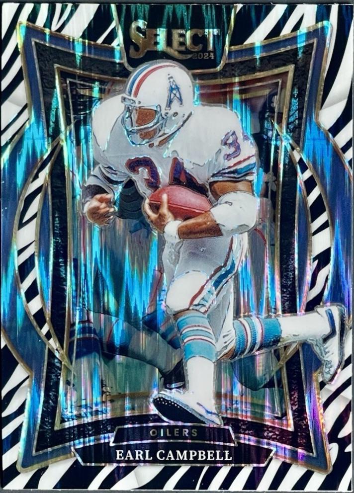 2024 Panini Select Earl Campbell [Zebra Prizm Shock] #54 card