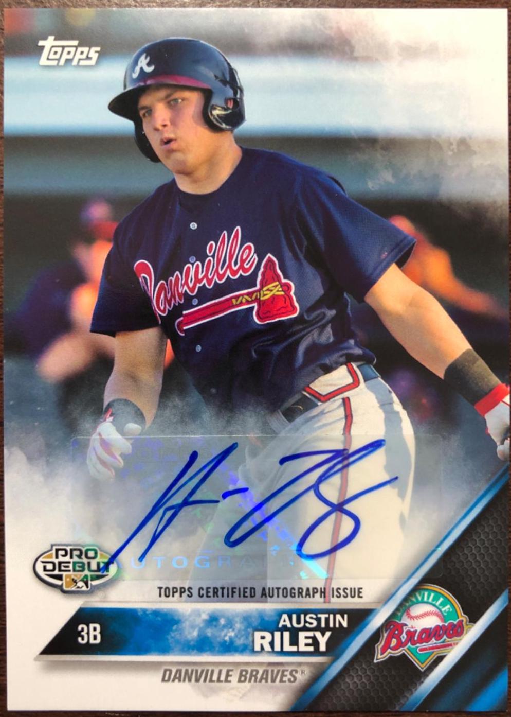 Austin Riley #128 Baseball Cards 2016 Topps Pro Debut Production Autographs