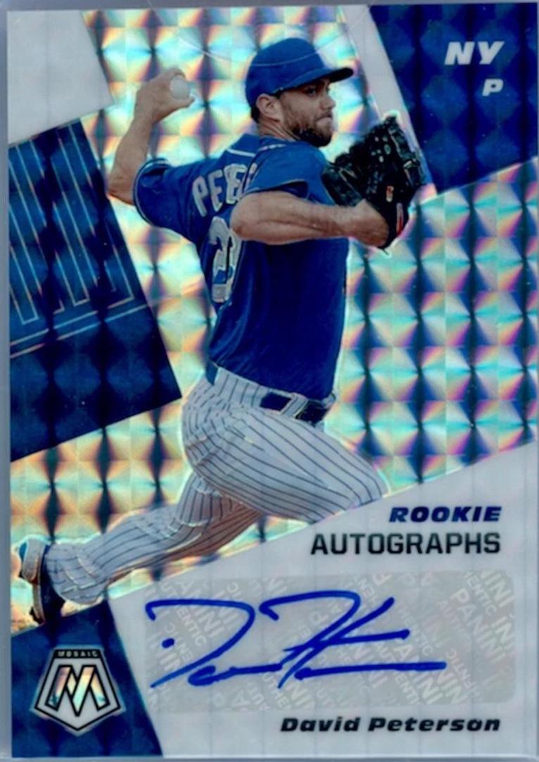 David Peterson #RAM-DP Baseball Cards 2021 Panini Mosaic Rookie Autographs