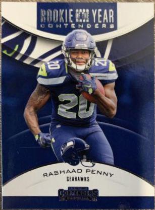 Rashaad Penny Football Cards 2018 Panini Contenders Rookie of the Year