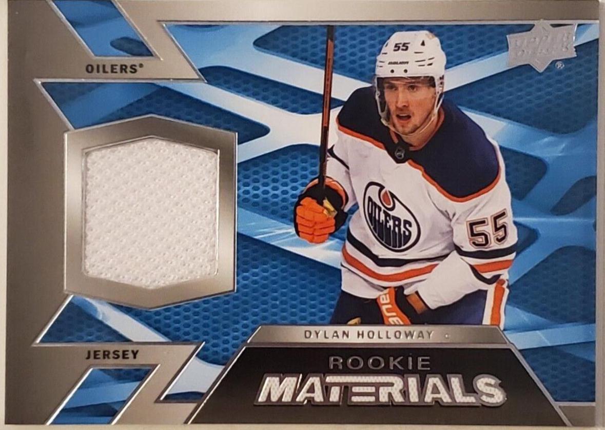 Dylan Holloway #RM-DH Hockey Cards 2022 Upper Deck Rookie Materials