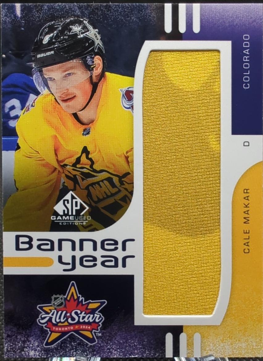 Cale Makar #BYAS-CM Hockey Cards 2024 SP Game Used All-Star Game Banner Year Relic