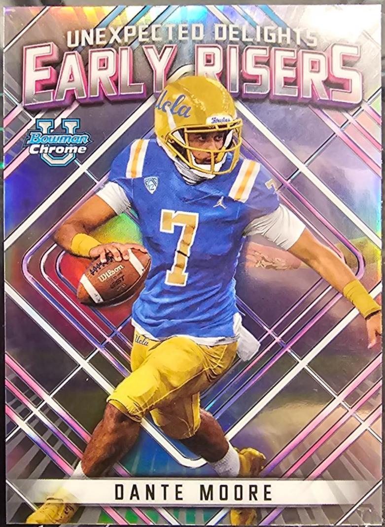 Dante Moore #ER-10 Football Cards 2023 Bowman Chrome University Unexpected Delights Early Risers