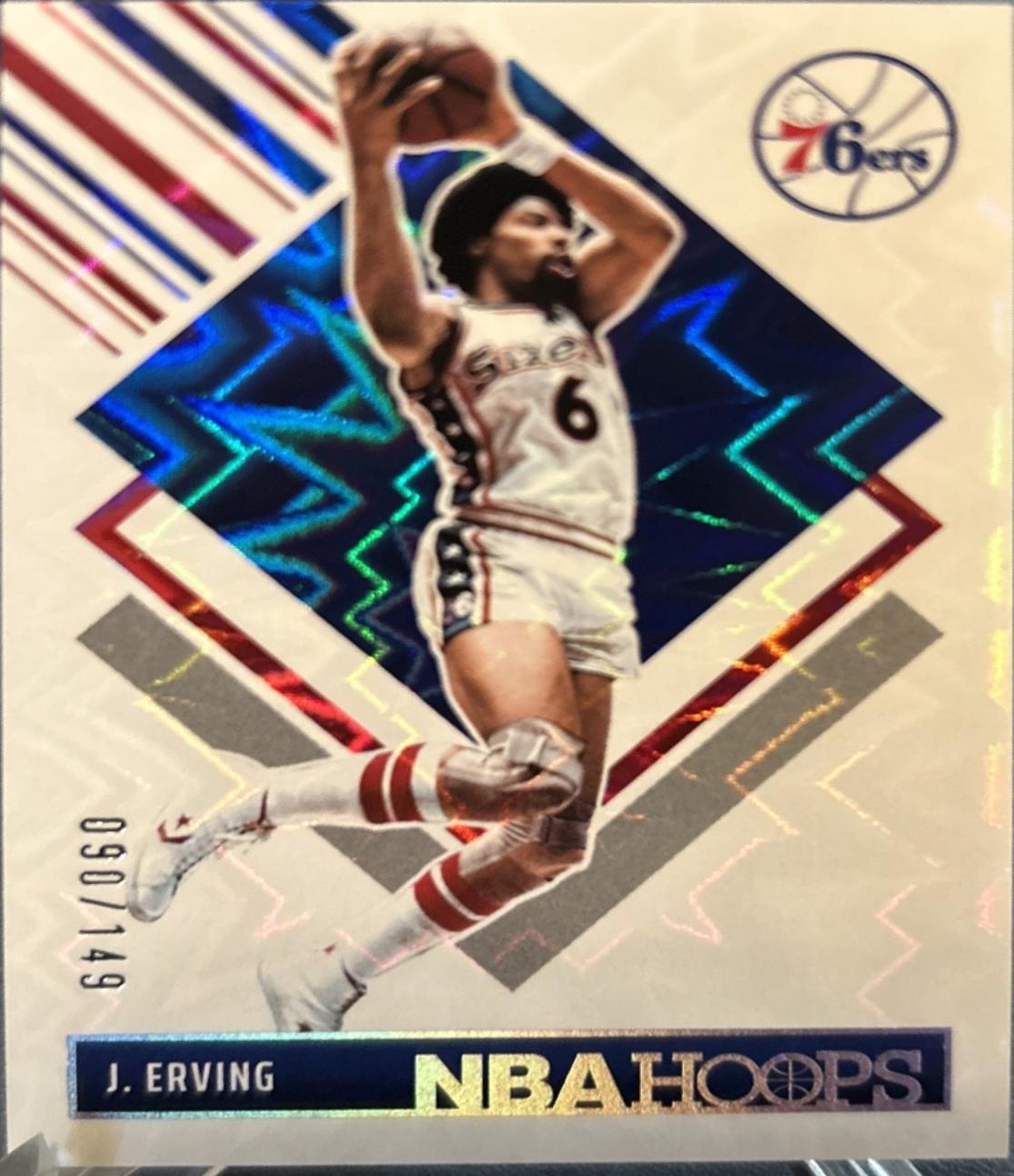Julius Erving [White Explosion] #300 Prices | 2024 Panini NBA Hoops ...