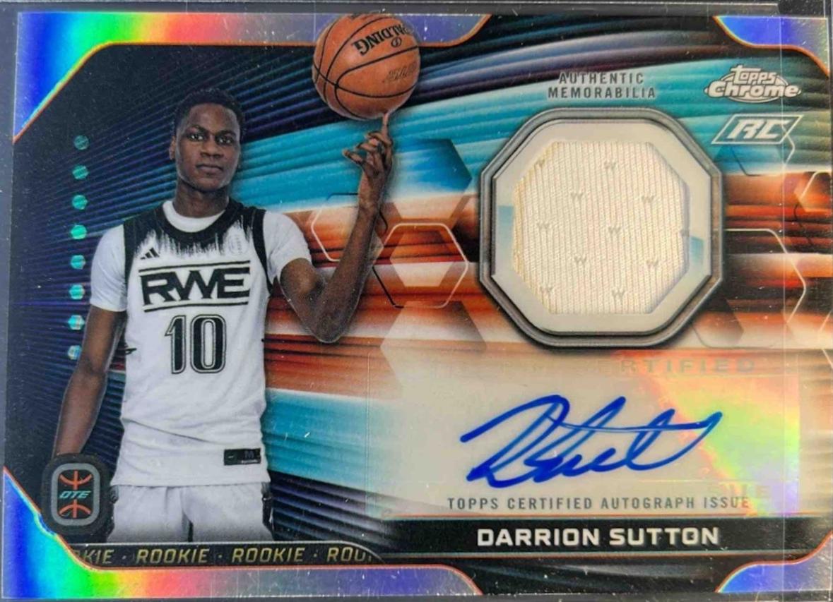 Darrion Sutton #RJA-DS 2023 Topps Chrome Overtime Elite Rookie Jersey Autograph Basketball